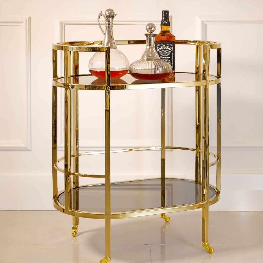 Luxury Gold Serving Trolley
