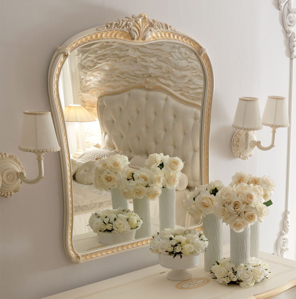 Luxury Ivory And Gold Italian Wall Mirror