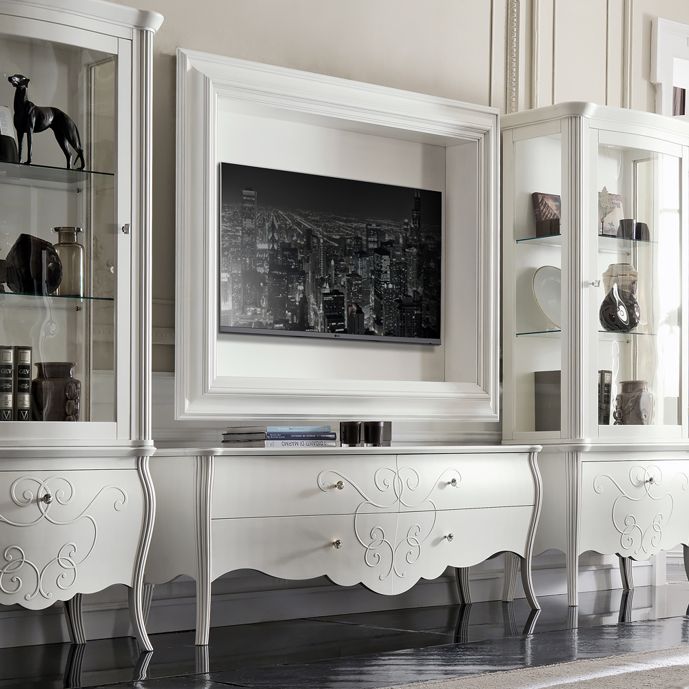 Luxury White Media Room Furniture