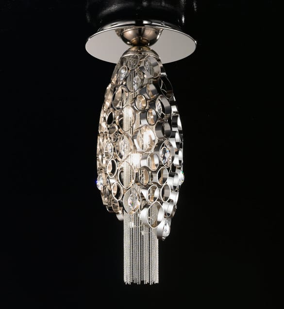 Designer Egg Ceiling Light With Crystals