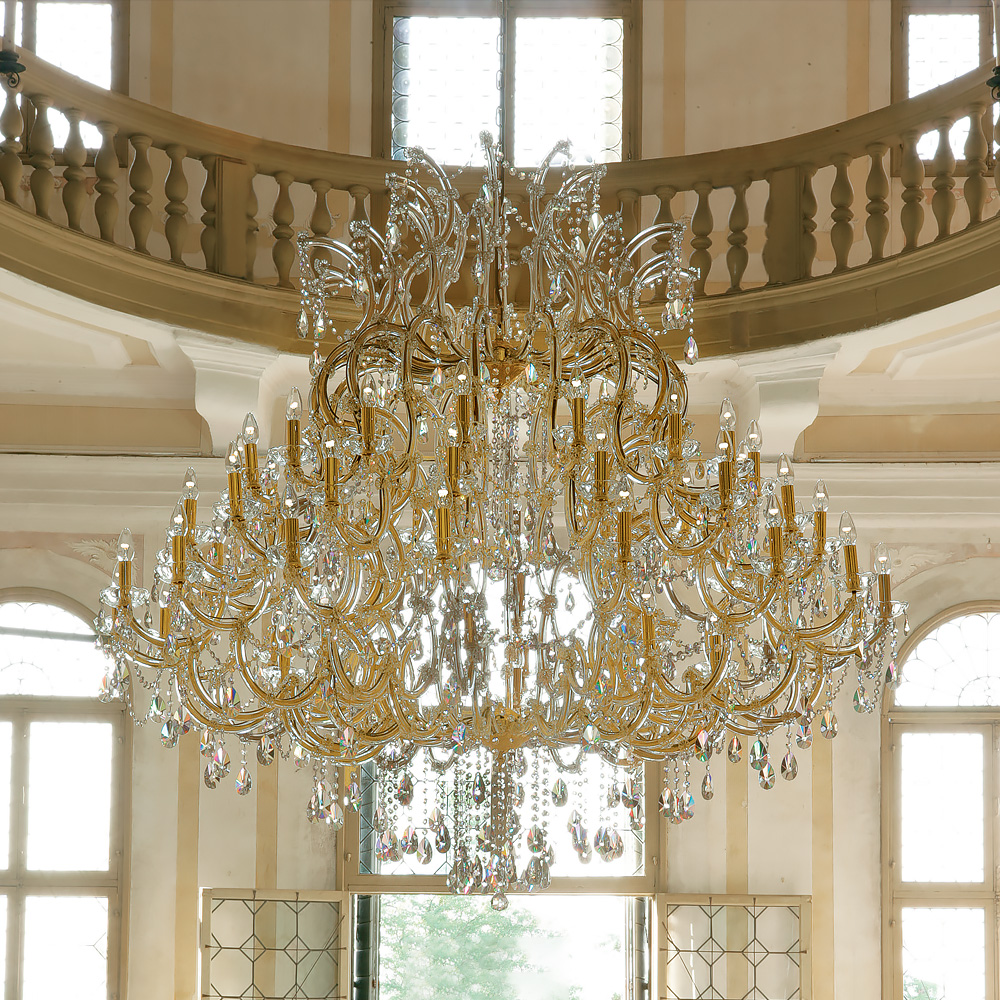Extremely Large Classic Gold Crystal Chandelier