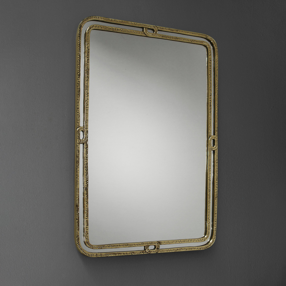 Contemporary Brass Rectangular Wall Mirror