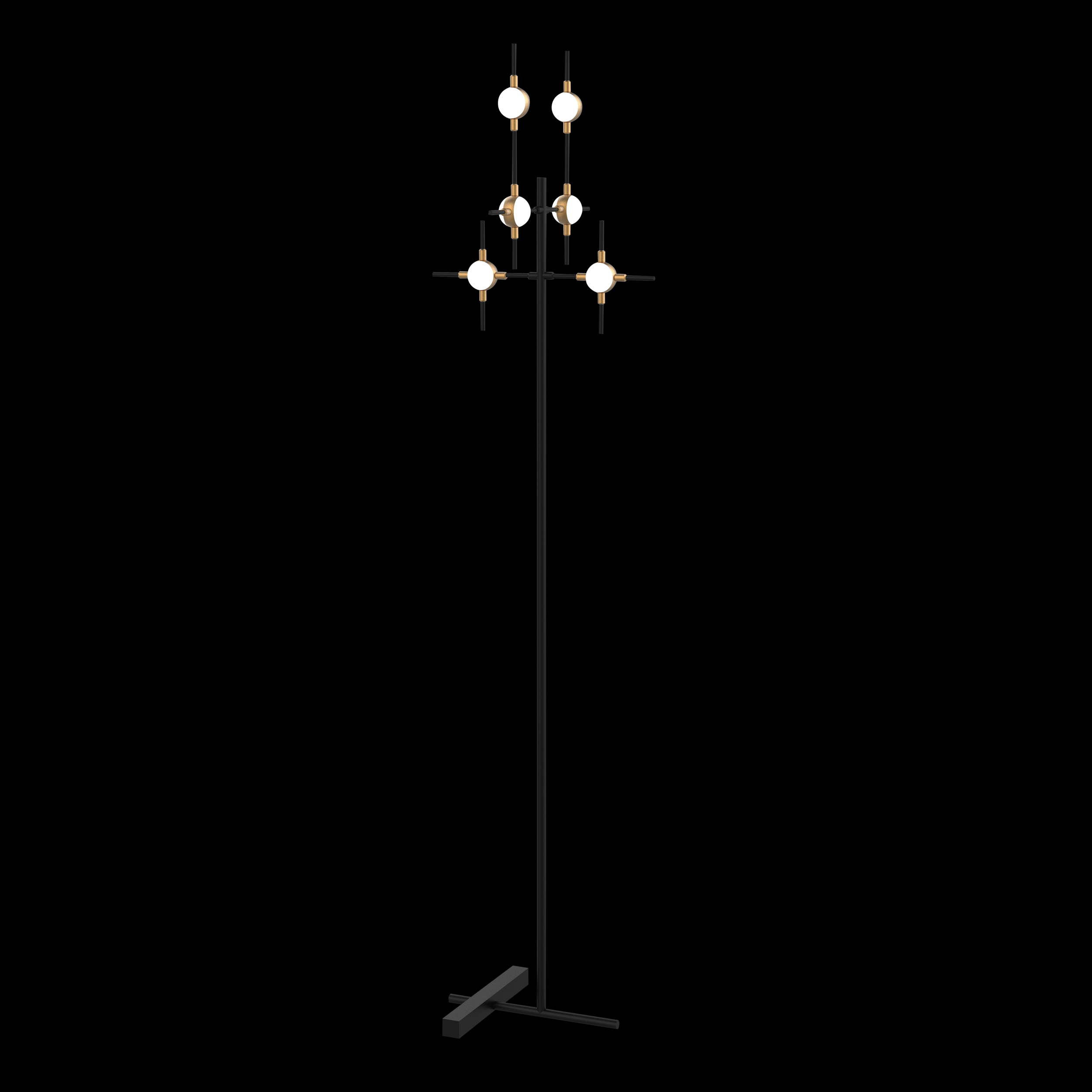 Luxury Black And Gold 6 Light Floor Lamp