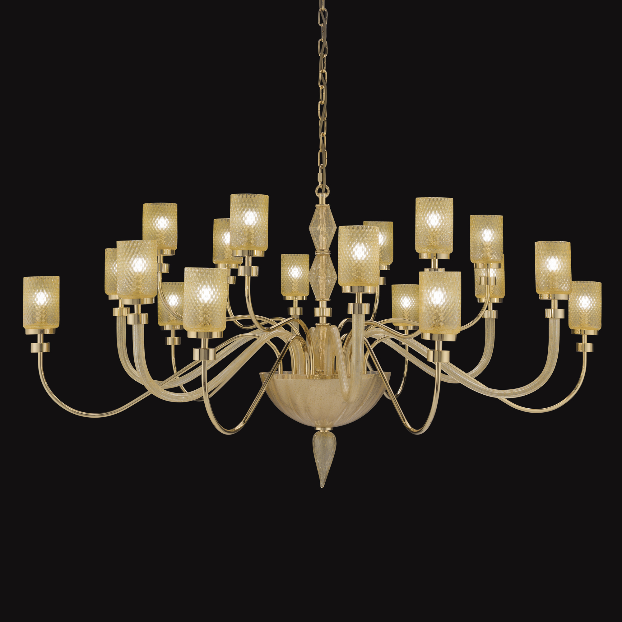 Large Chandelier With Balloton Effect Glass Shades