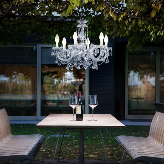 Crystal Glass Outdoor Chandelier