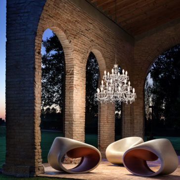 Large Outdoor Cut Crystal Chandelier