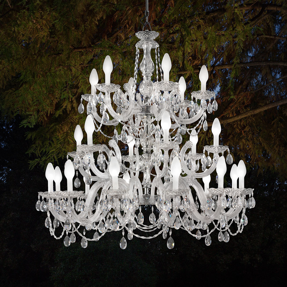 Large Outdoor Cut Crystal Chandelier