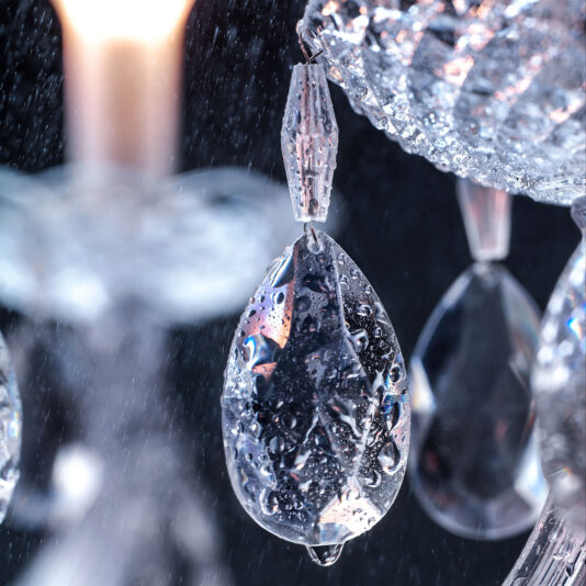 Large Outdoor Cut Crystal Chandelier