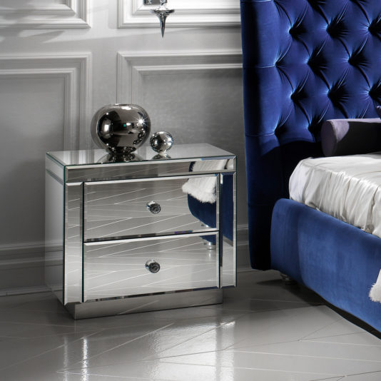 Luxury Venetian Mirrored Bedside Cabinet