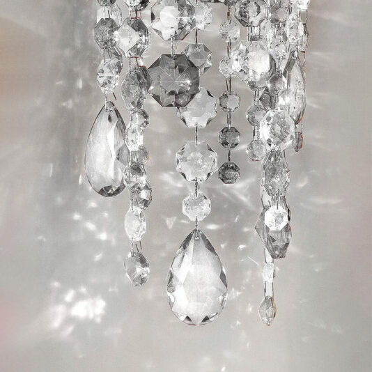 Elegant Elongated Crystal Wall Light