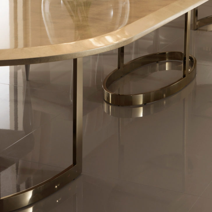 5m Large Designer Gold Oval Dining Table - Juliettes Interiors