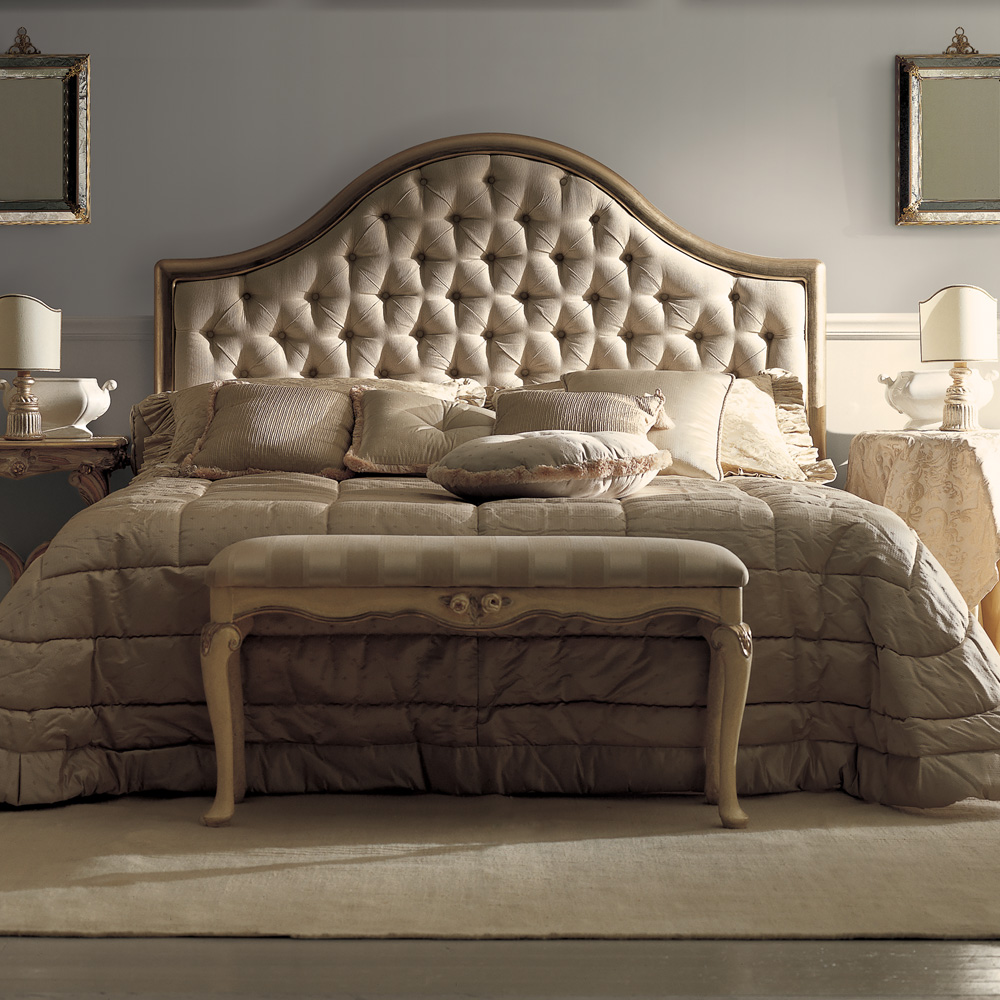 Classic Bronze Designer Button Upholstered Bed