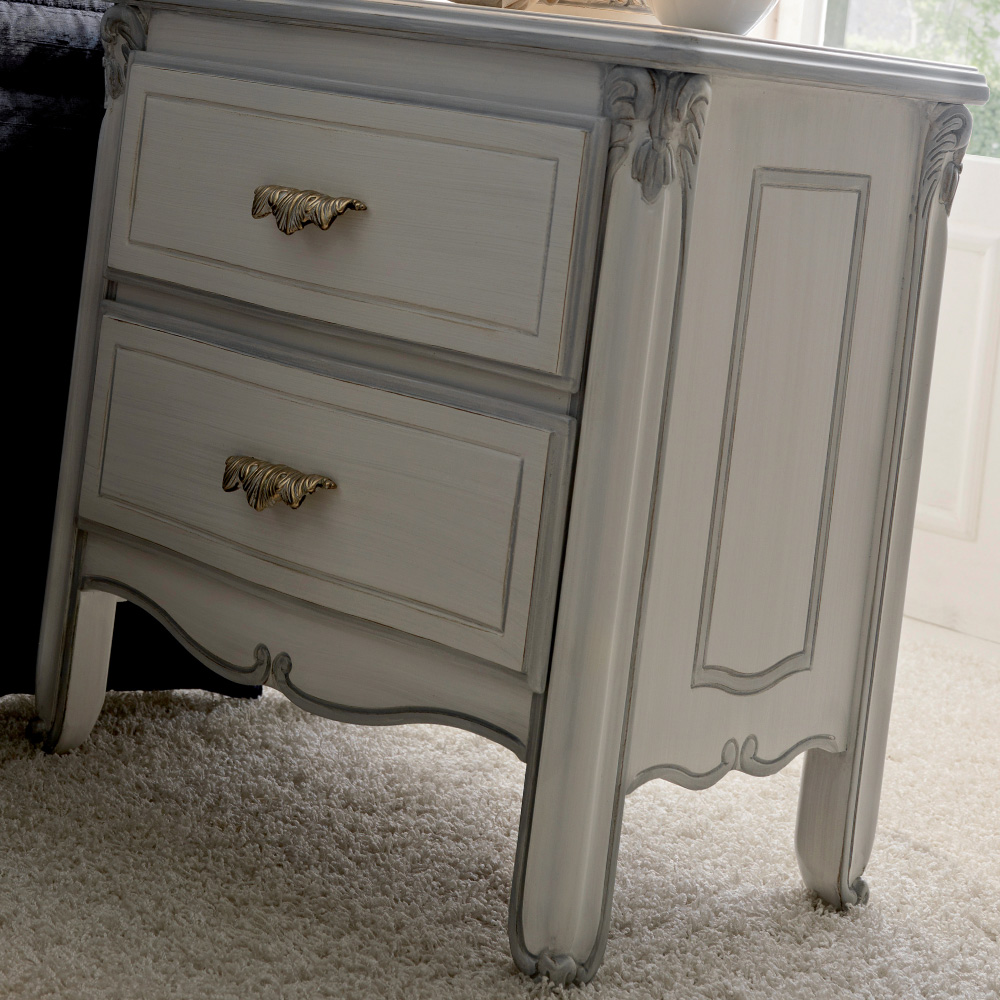 Classic Italian Bedside Table With Drawers