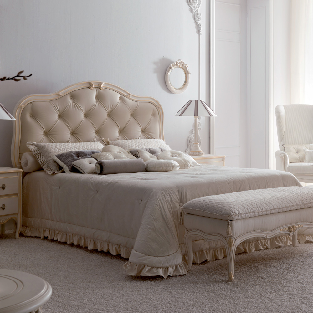 High End Italian Button Upholstered Bed