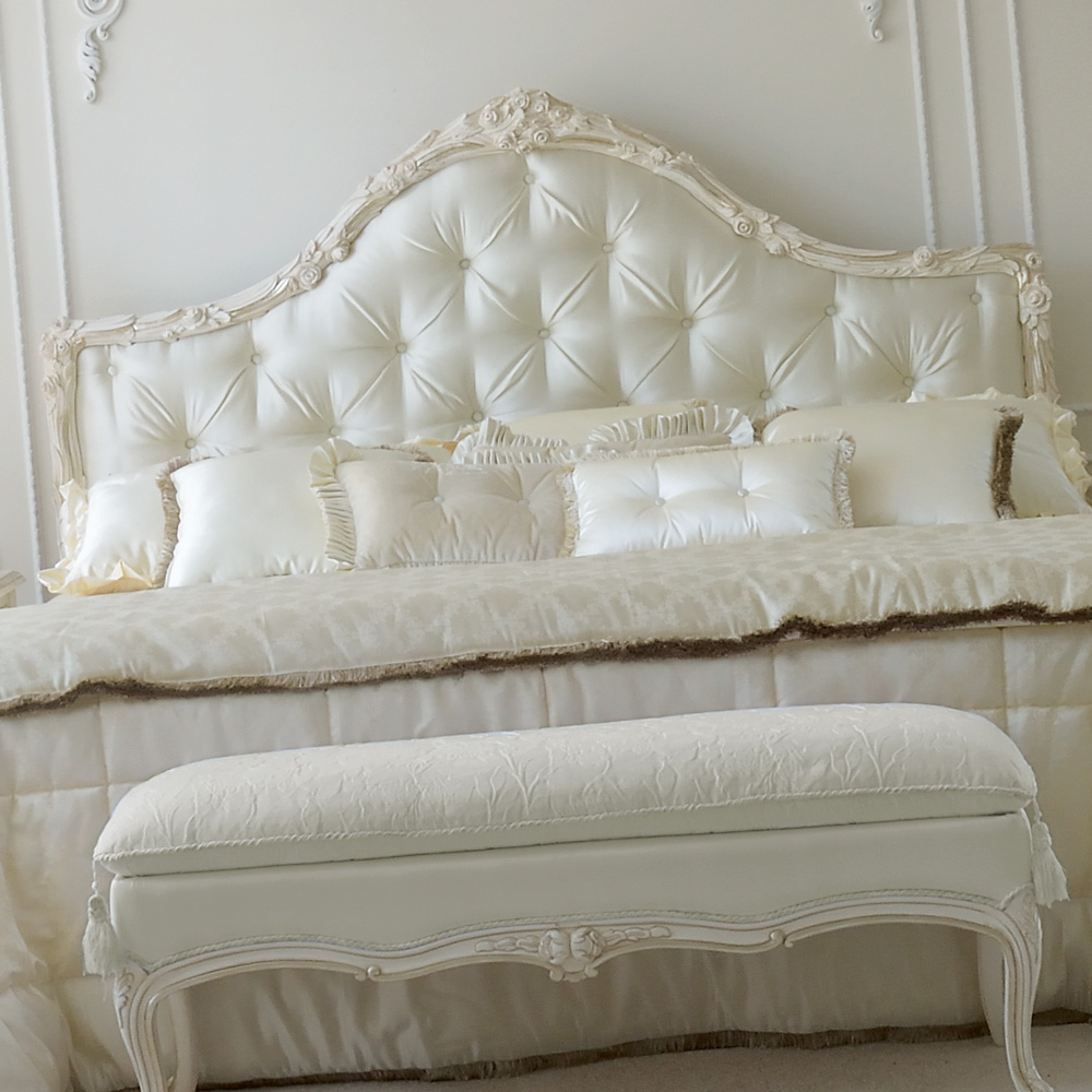 Luxurious Classic Italian Designer Button Upholstered Bed