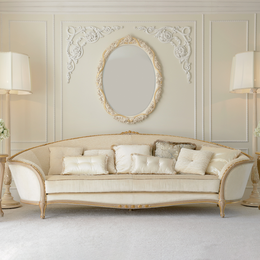 Luxury Italian Ivory Louis Reproduction Sofa