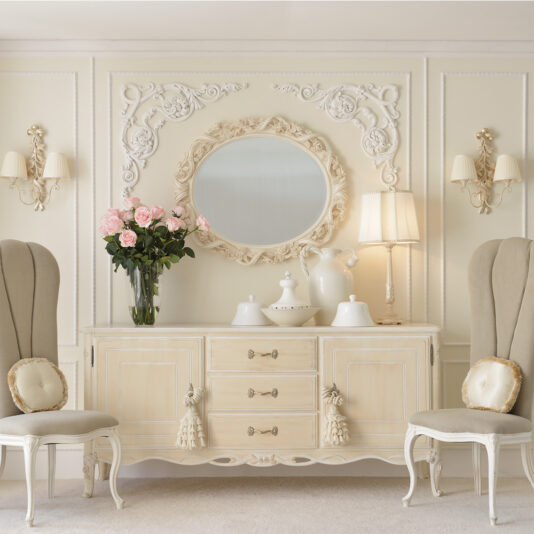 Reproduction High End Italian Ivory Sideboard Reproduction High End Italian Ivory Sideboard