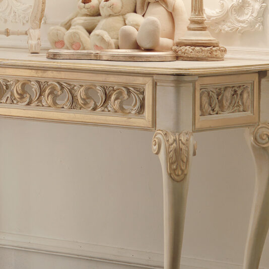 Reproduction Italian Ivory and Gold Rococo Dressing Table Reproduction Italian Ivory and Gold Rococo Dressing Table