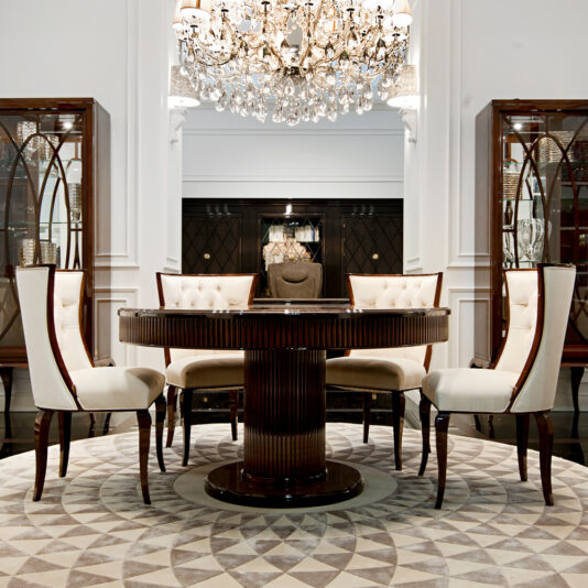 Designer Italian Quilted Display Cabinet With Crystal Details