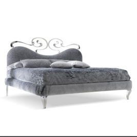 Designer Upholstered Silver Swirls Bed