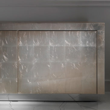 Contemporary Champagne Silver Leaf Sideboard TV Unit Contemporary Champagne Silver Leaf Sideboard TV Unit