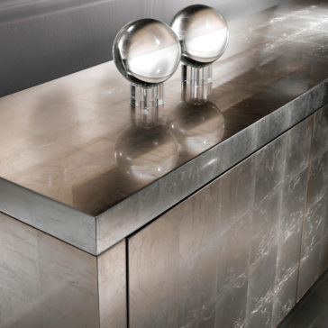 Contemporary Champagne Silver Leaf Sideboard TV Unit Contemporary Champagne Silver Leaf Sideboard TV Unit