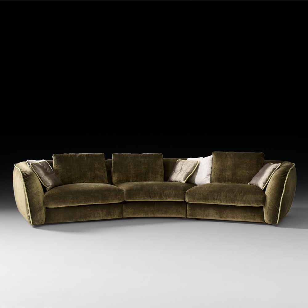 Curved Designer Velvet Modular Sofa