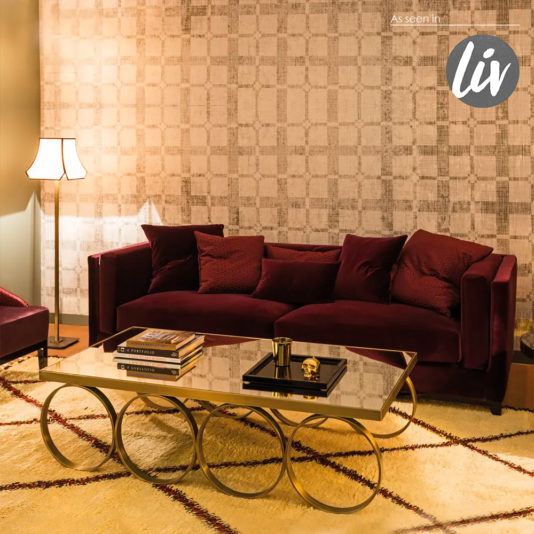 Luxury Italian Designer Burgundy Velvet Sofa