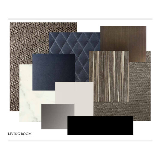 Italian Black Oak Designer Round Side Table Mood Board