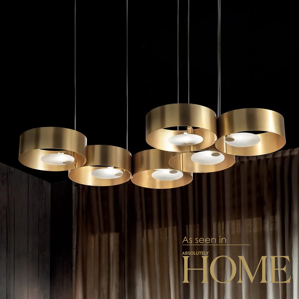Large Contemporary Gold-Plated Suspension Light