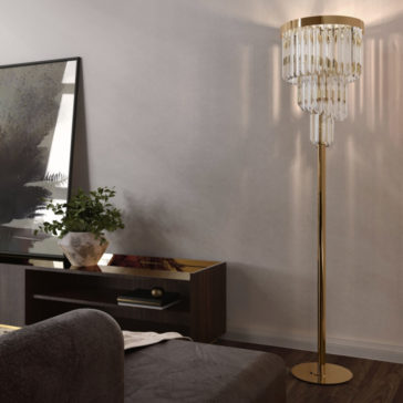 Designer Gold Plated Spiral Crystal Floor Lamp Designer Gold Plated Spiral Crystal Floor Lamp