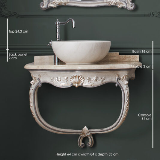Classic Designer Italian Marble Bathroom Wall Mounted Basin