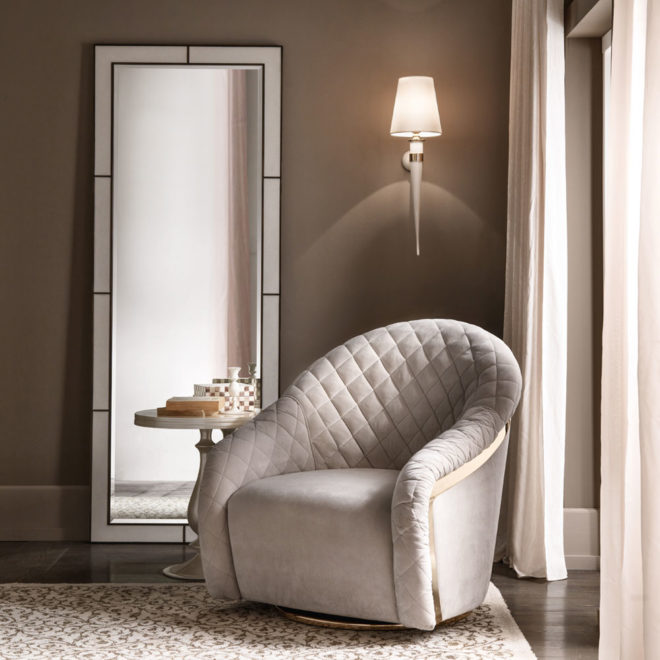 Italian Designer Leather Wall Mirror - Juliettes Interiors