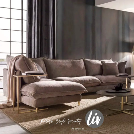 Oversized Contemporary Italian Faux Nubuck Leather Modular Corner Sofa