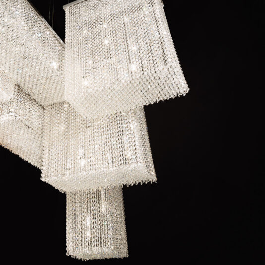 Contemporary Italian Designer Crystal Geometric Chandelier Contemporary Italian Designer Swarovski Crystal Geometric Chandelier
