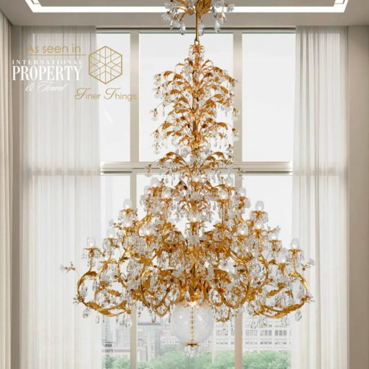 Luxurious Italian Crystal Florentine Style Large Chandelier
