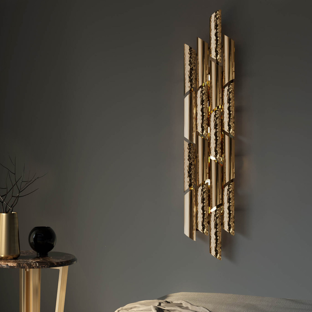 Luxurious 24 Carat Gold Plated Contemporary Wall Light