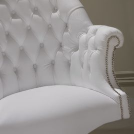 Luxury Italian White leather Swivel Office Chair