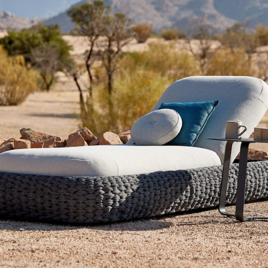 outdoor furniture, feature image, sun lounger in the desert