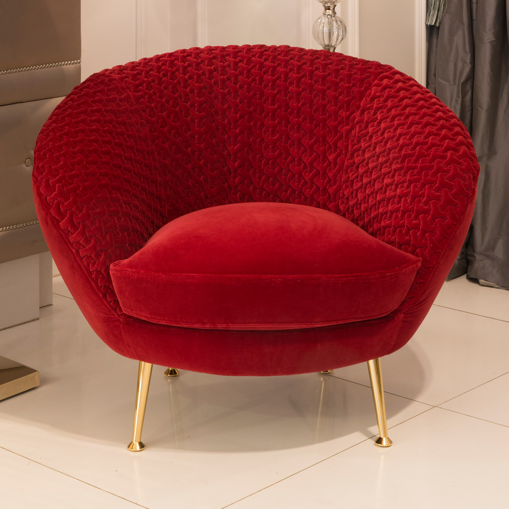 Italian Designer Luxury Velvet Occasional Armchair