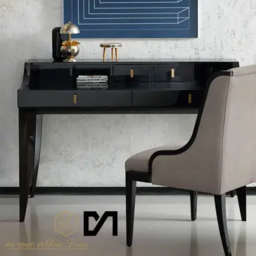 Italian Designer Ebony Veneer Writing Desk Italian Designer Ebony Veneer Writing Desk