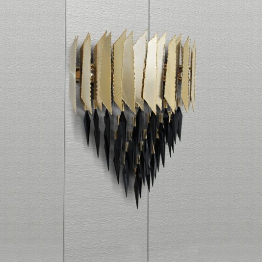 24 Carat Gold Plated Contemporary Crystal Wall Light