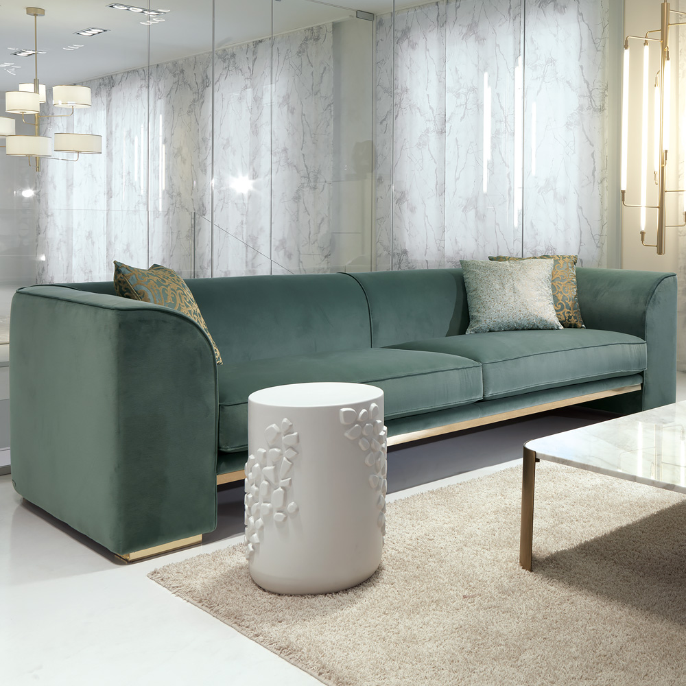 3 Seater Contemporary Designer Velvet Italian Sofa