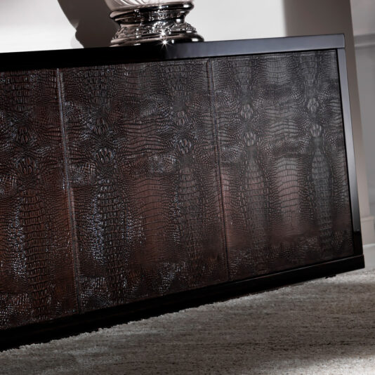 Alligator Embossed Leather Veneered Buffet Sideboard