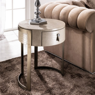 Textured Leather Side Table Textured Leather Side Table