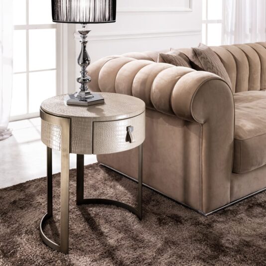 Alligator Leather Side Table