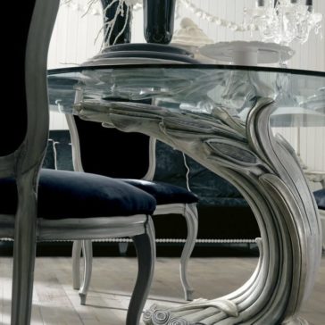 Antique Finish Silver Italian Pedestal Round Glass Dining Table Set Antique Silver Italian Pedestal Round Glass Dining Table Set