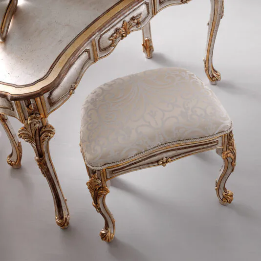 Antique Finish Silver Rococo Dressing Table Set Antique Silver Rococo Dressing Table Set