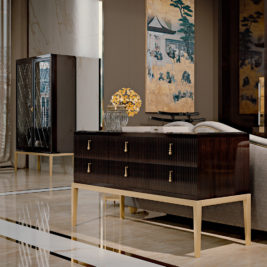 Art Deco Inspired Italian 6 Drawer Buffet Sideboard