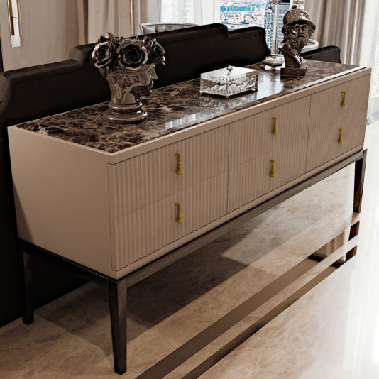 Art Deco Inspired High End 6 Drawer Buffet Sideboard